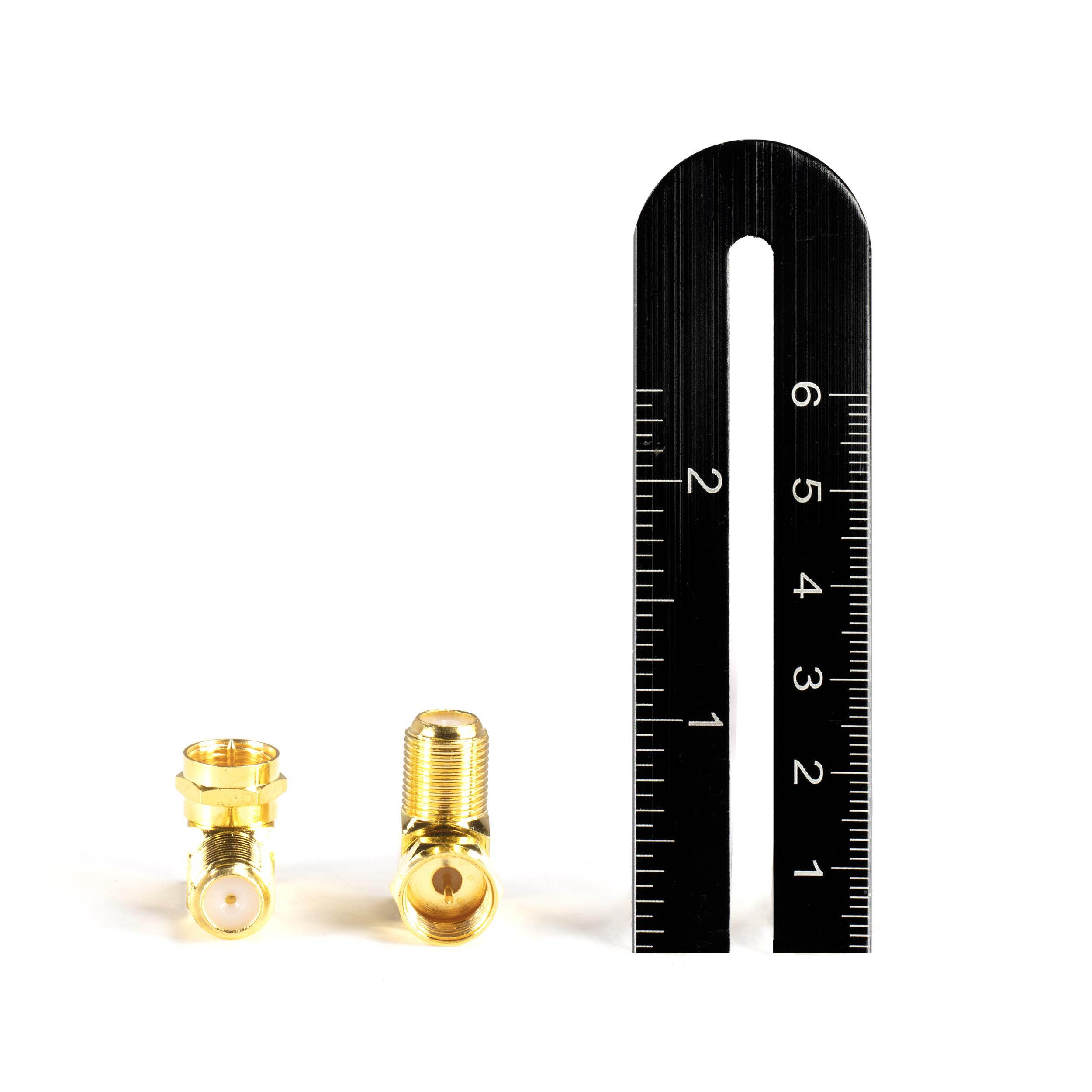 THE CIMPLE CO - Gold Coaxial Cable Right Angle Connector | 50 Pack | for Tight Corners and Flat Panel TV Mounting &ndash; 90 degree F Type Adapter for Coax Cable and Wall Plates