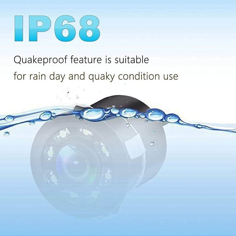 Backup Camera,  Embedded Rear View Camera, Waterproof Camera LED Night Vision Reverse Camera for Truck, Car, Travel Trailer