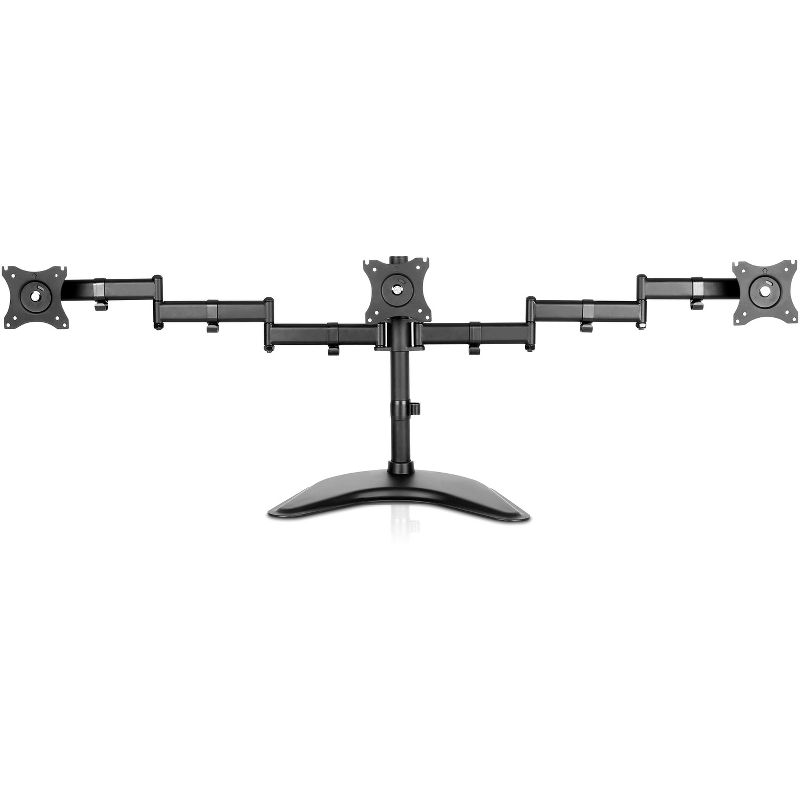 V7 Triple Swivel Desk Stand Mount - Up to 27" Screen Support - 17.64 lb Load Capacity - 12.4" Height x 18.4" Width x 57" Depth - Desktop