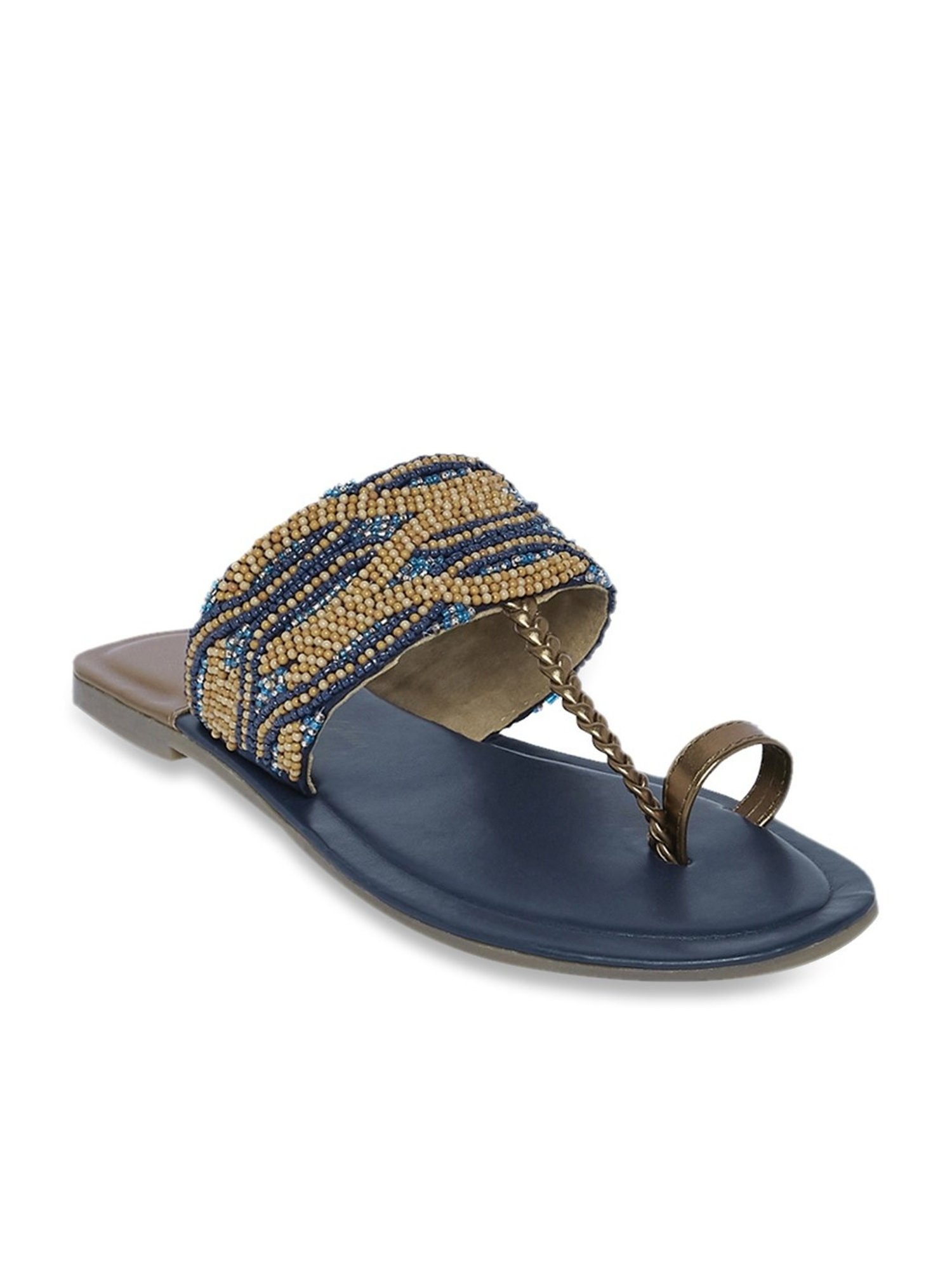 Forever Glam by Pantaloons Women's Gold Toe Ring Sandals