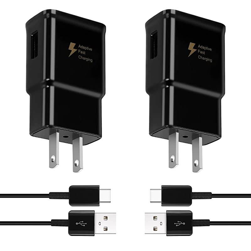 Fast Charger Compatible with Samsung Galaxy s9 s9 Plus s10 s10+ s10e s8 s8 PlusNote 9 Note 8 Active Wall Charger Adapter with USB Type C Cable