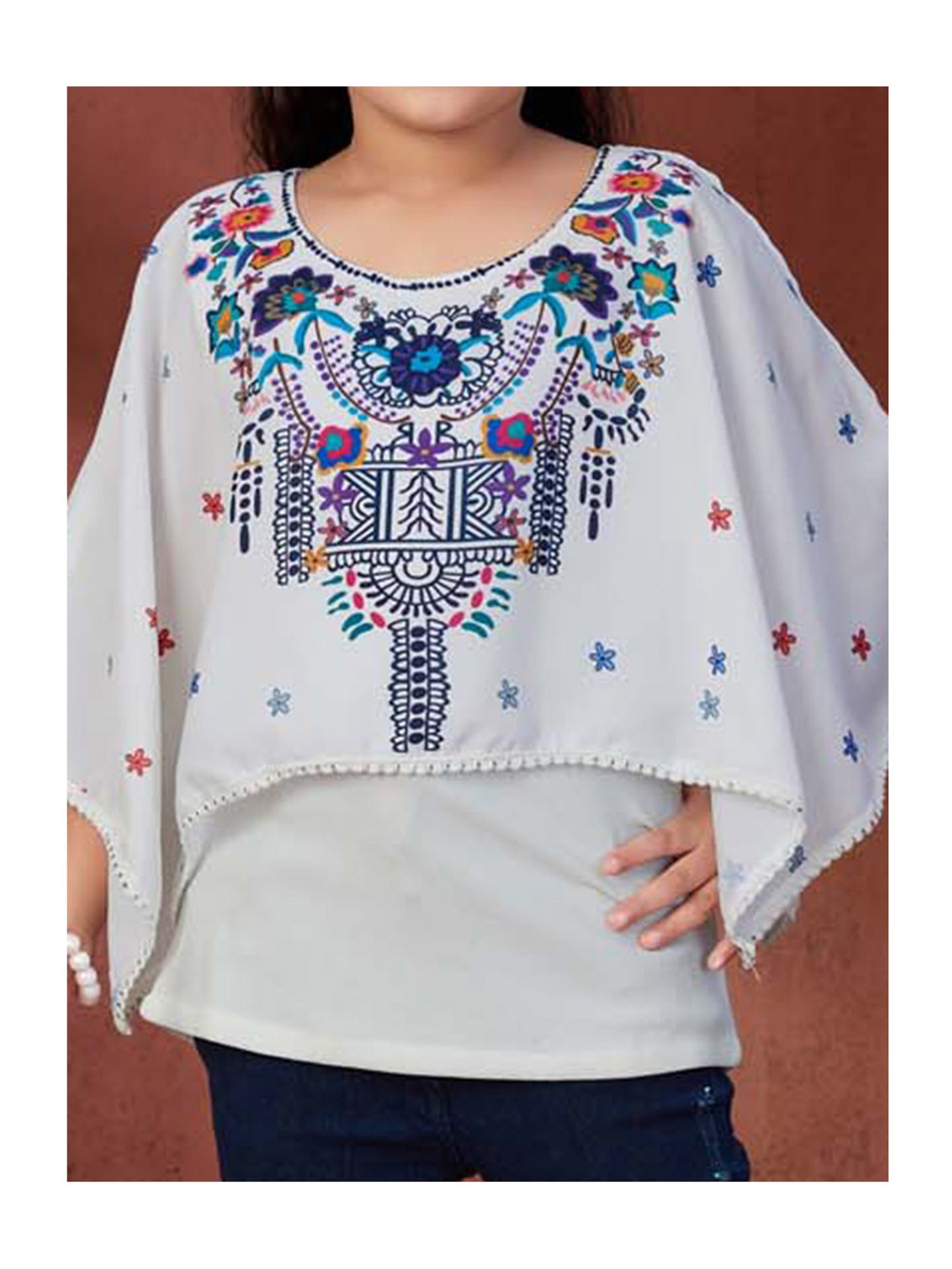 Peppermint Kids Peach Printed Top, Inner with Pants