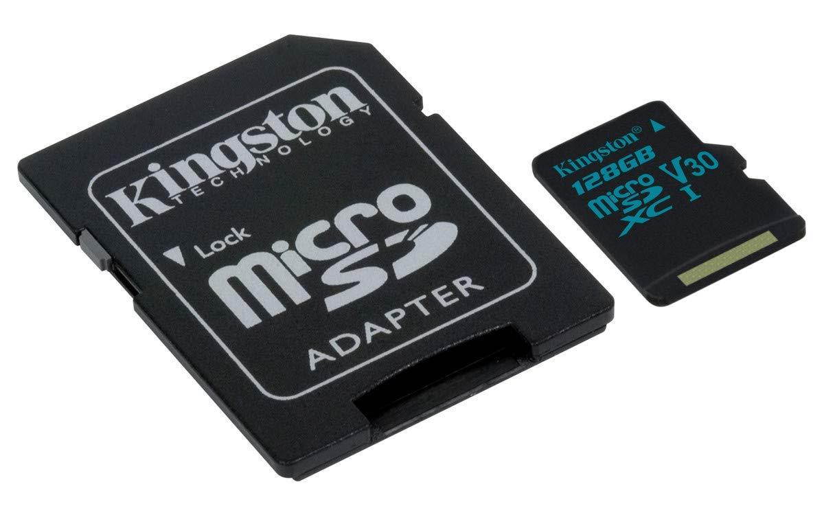 Kingston Canvas Go! 128GB microSDXC Class 10 microSD Memory Card UHS-I 90MB/s R Flash Memory Card Adapter (SDCG2/128GB)