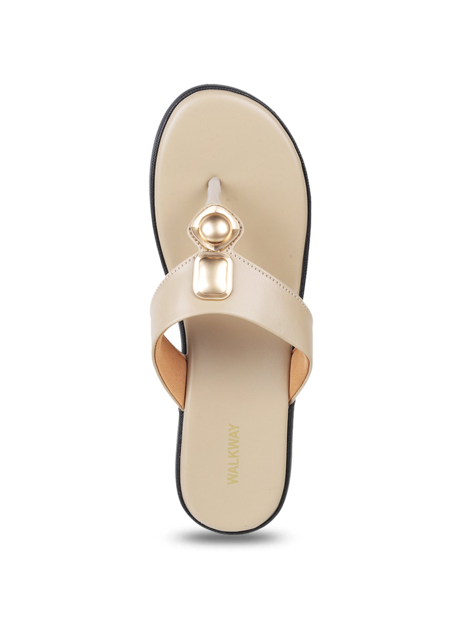 Walkway Women's Nude T-Strap Wedges