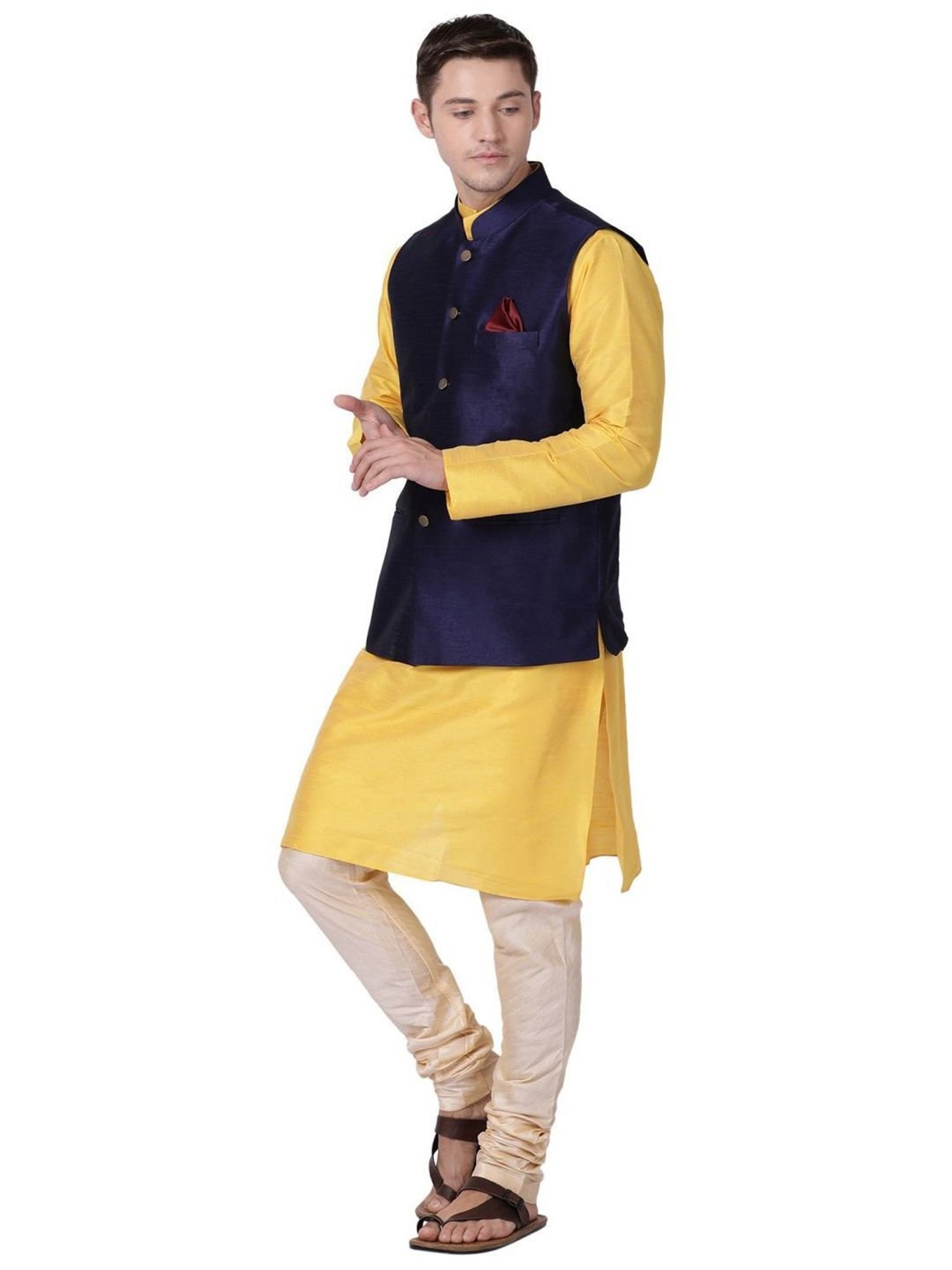 Fabindia Multicolor Regular Fit Printed Cotton Nehru Jacket