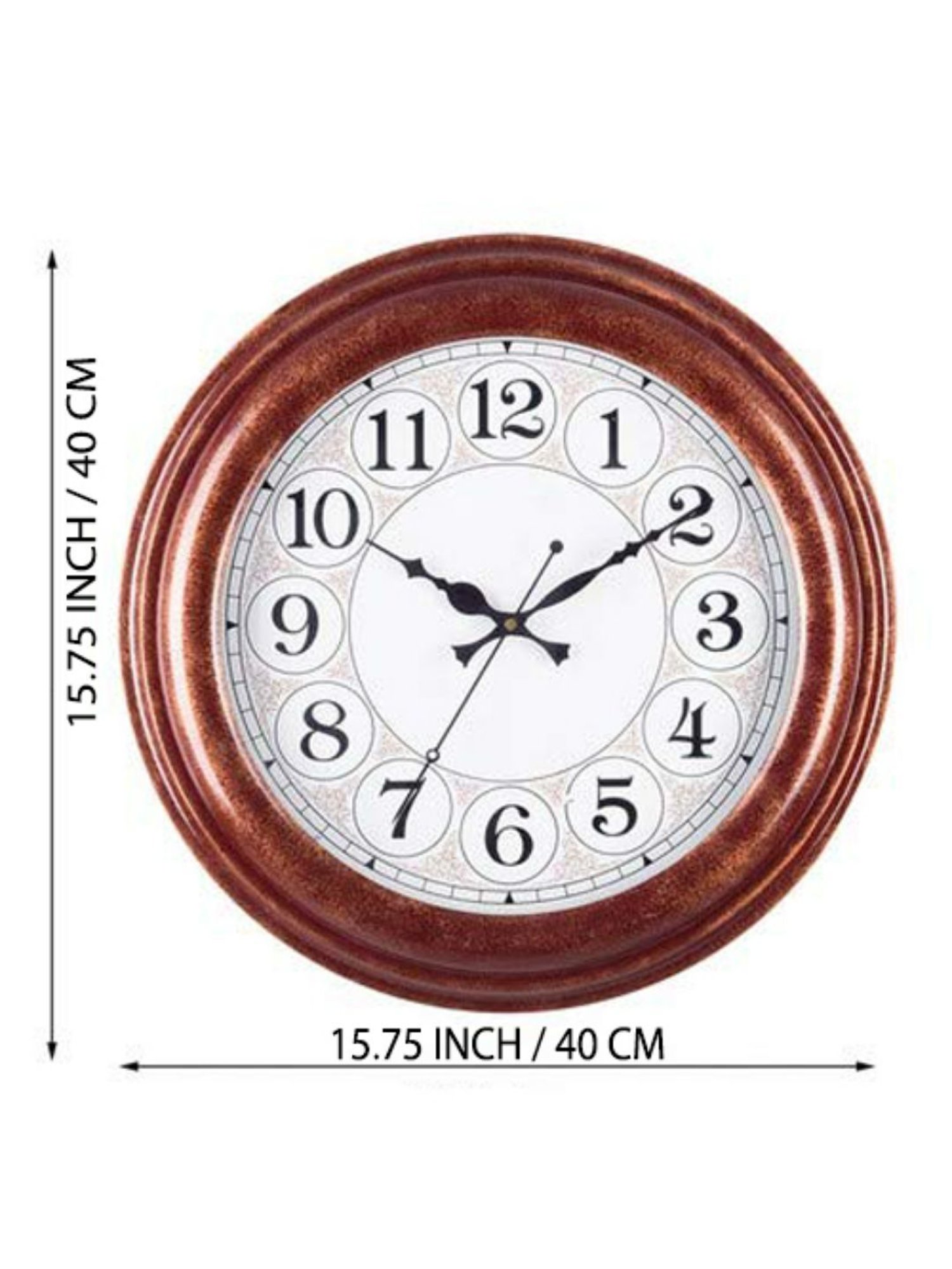 CHRONIKLE Classic Round Copper Rose Gold Wood Wall Clock