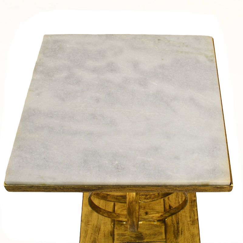 Rigby Accent Table White/Antique Gold - Carolina Chair & Table