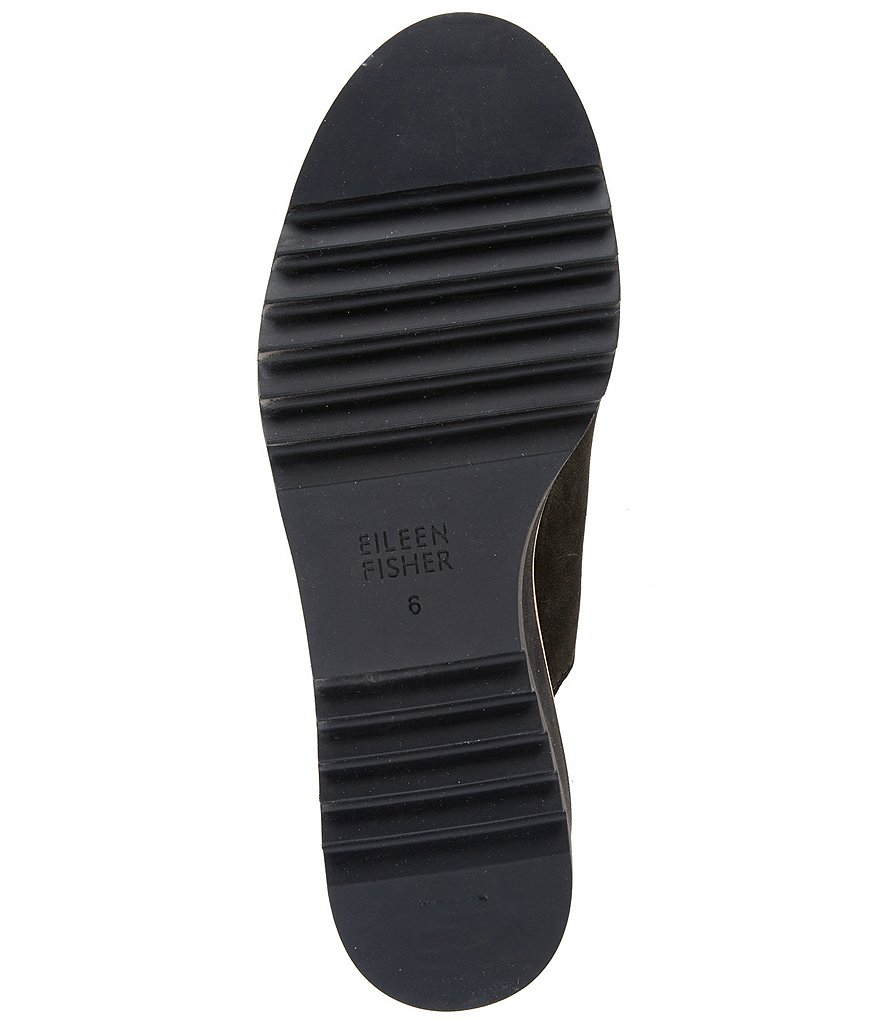 Eileen Fisher Leather Wedge Slide Mules