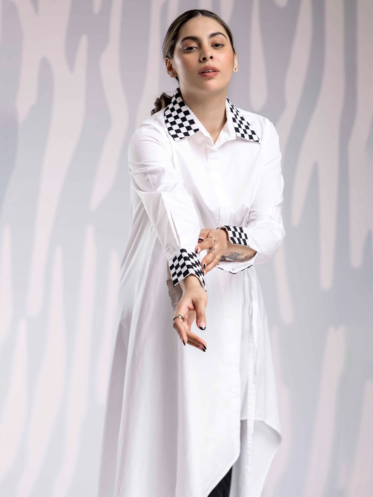 House of Manaa White Matted Shirt