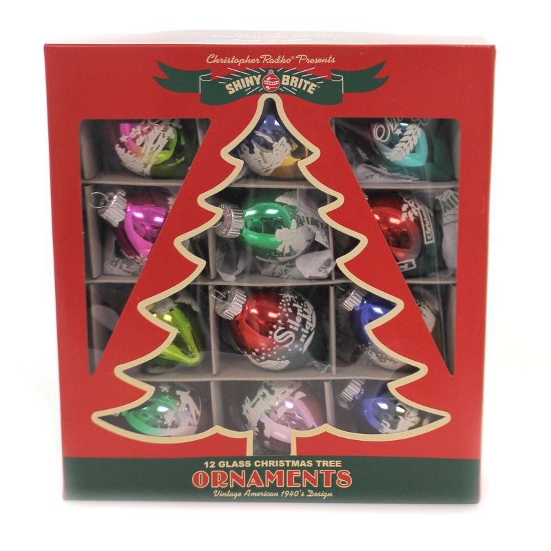 Shiny Brite 2.0" Cc Flocked Tulips Christmas Confetti  -  Ornament Sets