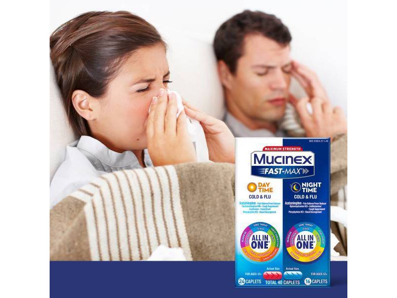 Mucinex Fast-Max Caplets - Day Night Cold & Flu - 40ct