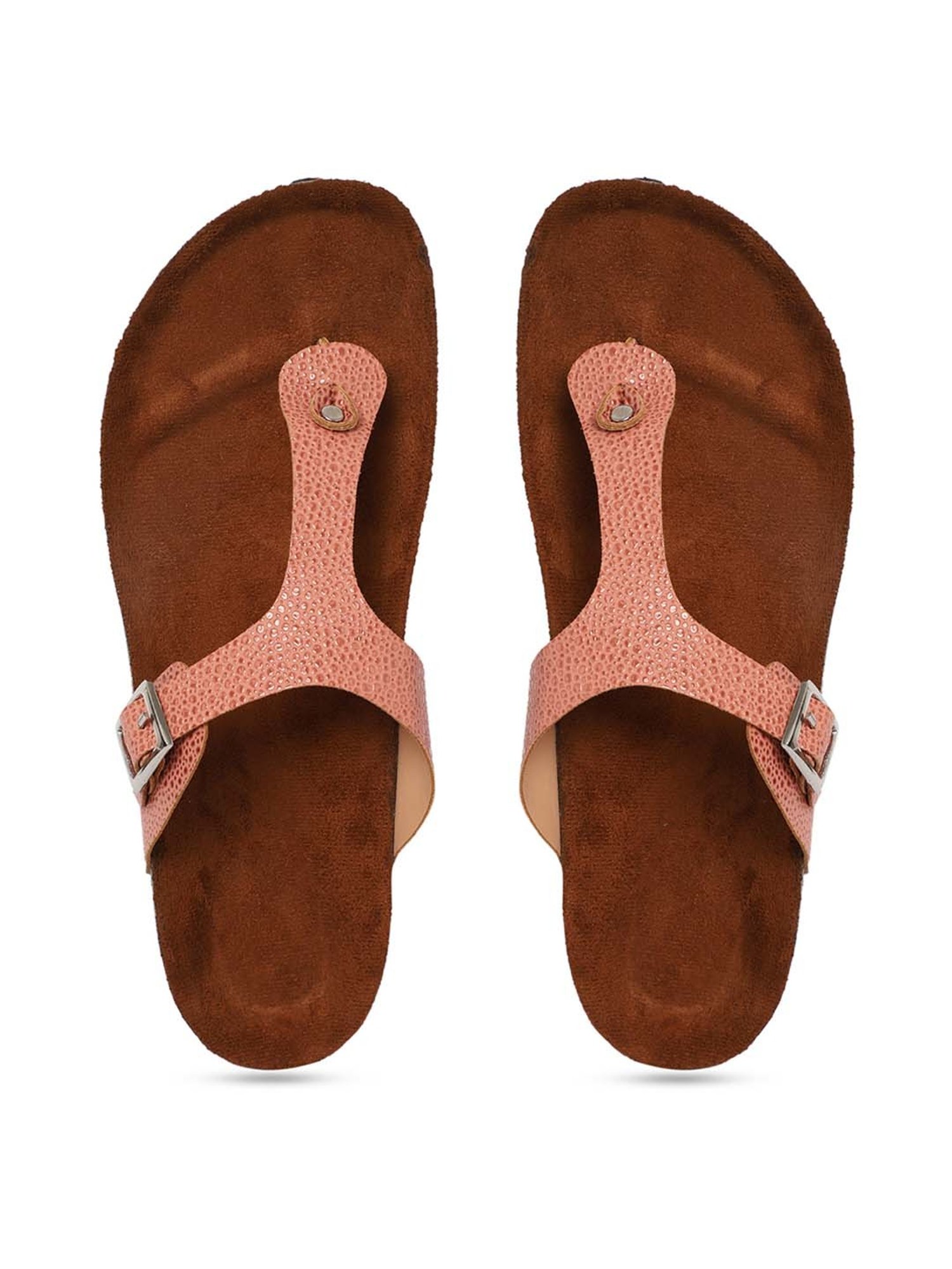 Mozafia Women's Pink Thong Sandals