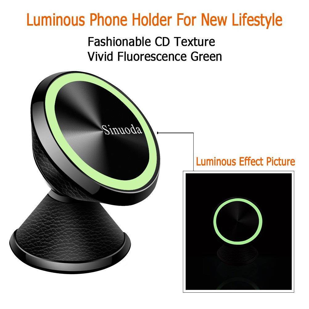 Magnetic Phone Holder for Car Dashboard, Car Phone Mount Luminous Magnetic Car Phone Holder, Universal Metal Magnetic Phone Car Mount 360 Rotation for iPhone,Samsung,Smartphones,GPS