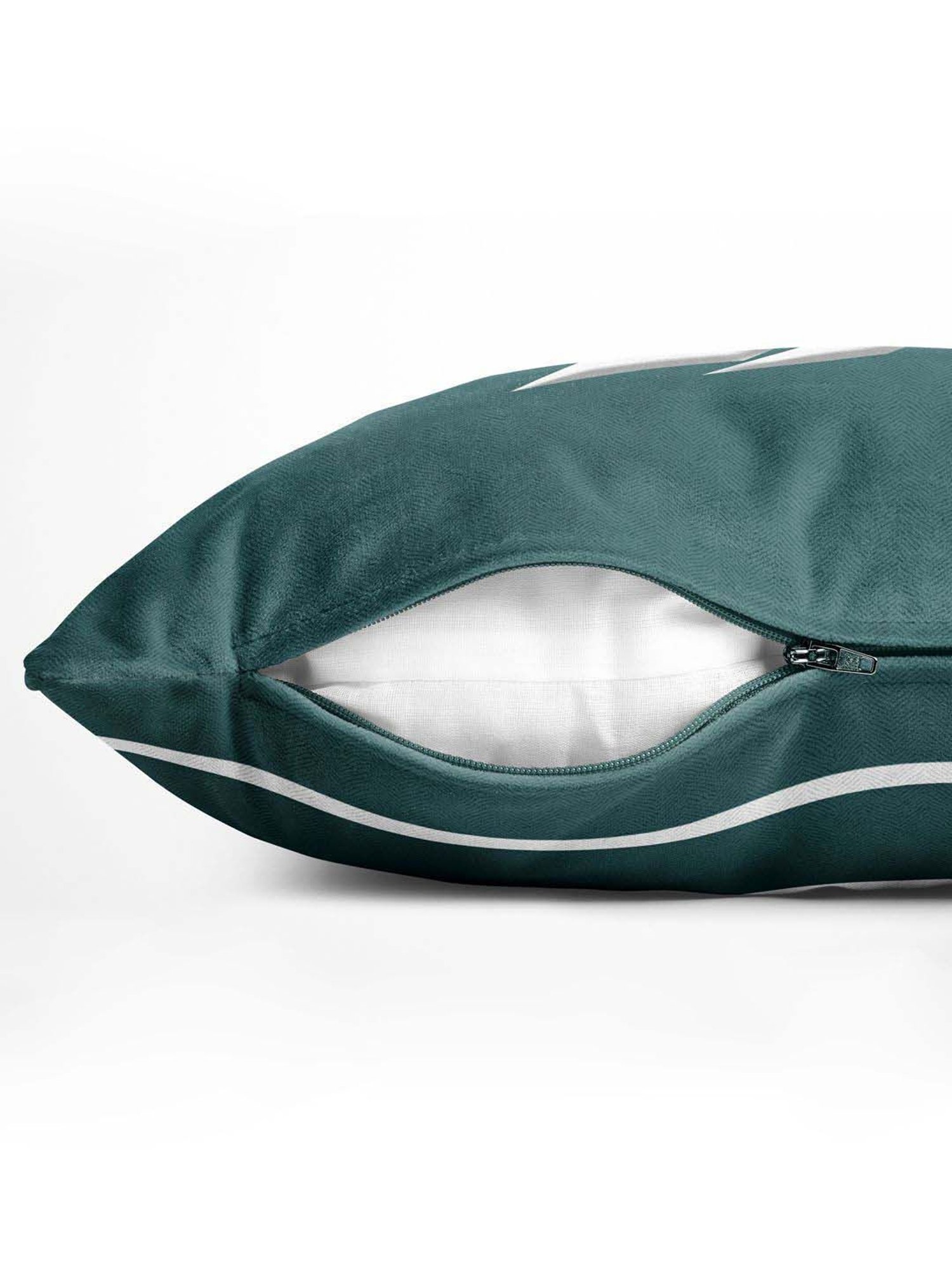 Nautica Logo Stripe Grape & Forest Green Microfibre 300 GSM Premium Cushion Covers - Set of 2