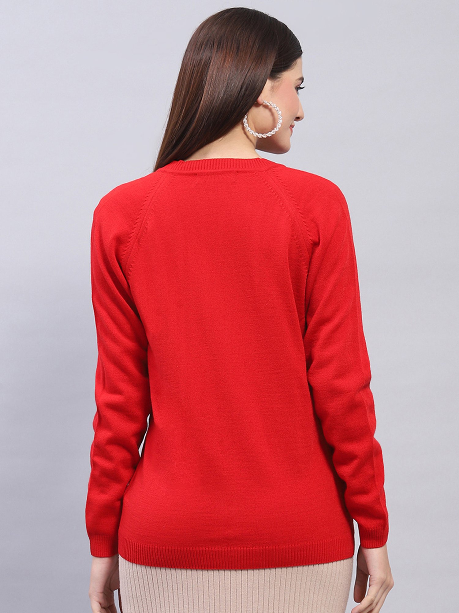 Monte Carlo Red Wool Regular Fit Cardigan