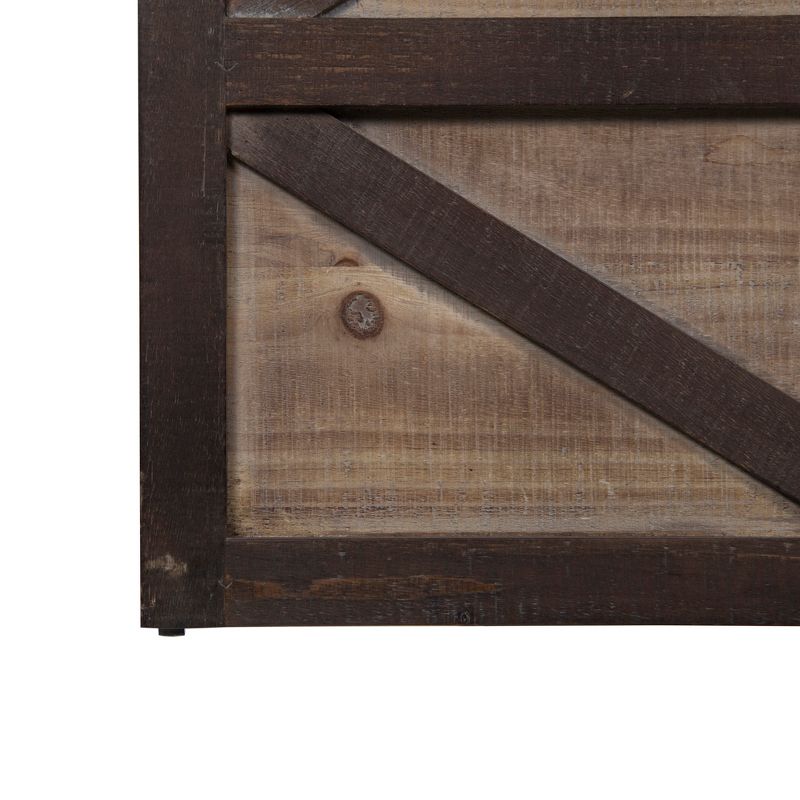 27.8" x 20.1" Farmhouse Sliding Barn Door Storage Cabinet Shelf Brown - Gallery Solutions