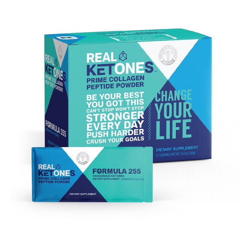 Real Ketones Keto Weight Loss Collagen with D-BHB Exogenous Ketones - Unflavored - 15ct