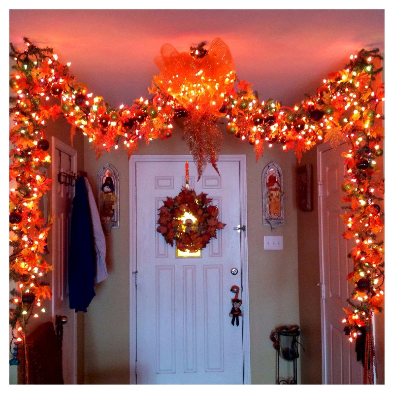 8' 2ct Battery Operated Mini String LED Lights Orange
