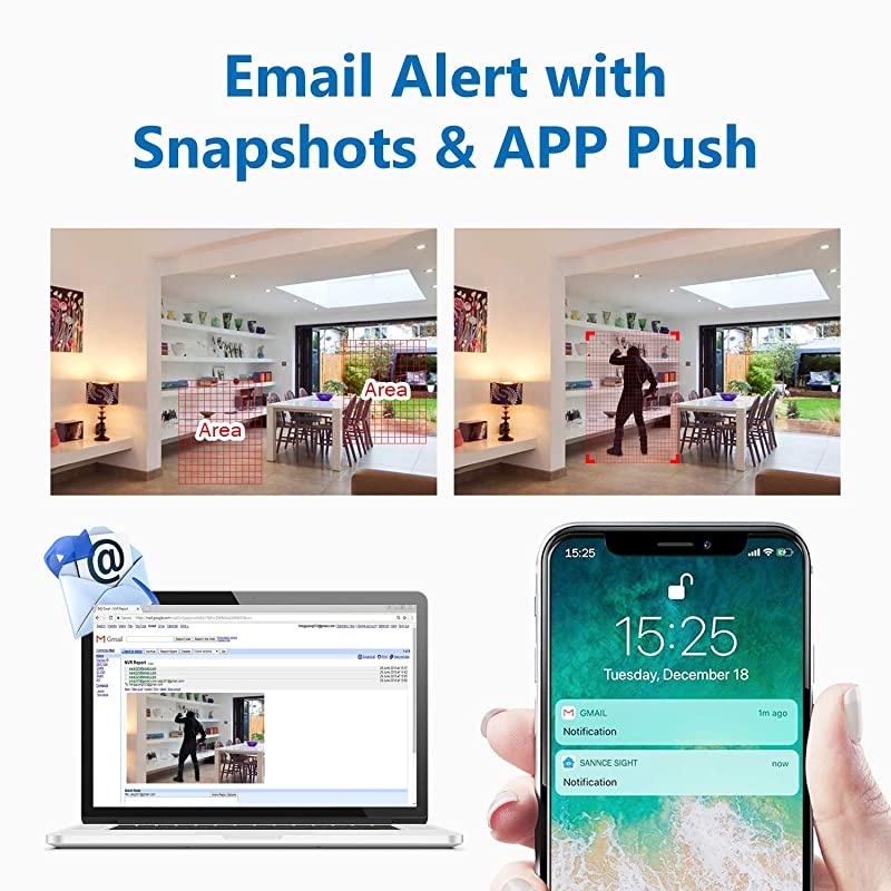 8CH 5MP PoE Home Security Camera System, 4pcs Wired 5MP Outdoor PoE Cameras, 5MP 8-Channel NVR Security System with NO HDD for 24/7 Recording, Motion Alert, Smartphone, PC Easy Remote Access