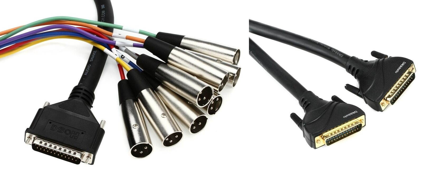 D'Addario PW-DB25MM-25 - 25' Core Cable + Hosa DTM-803 8-channel DB25 to XLR