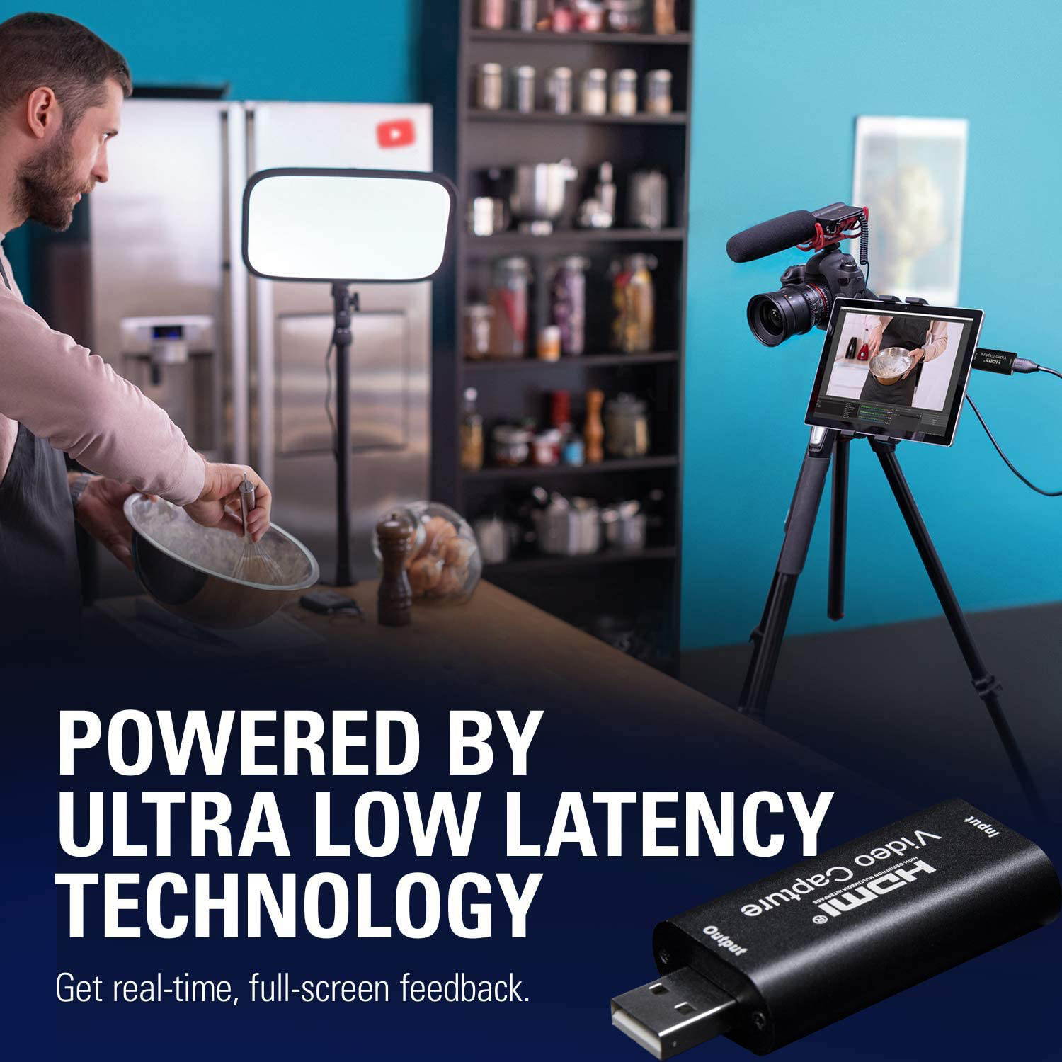 Y&H HDMI Video Capture Card HD 1080P Video Record via DSLR,Camcorder,Action Cam,Support Broadcast Live Streaming