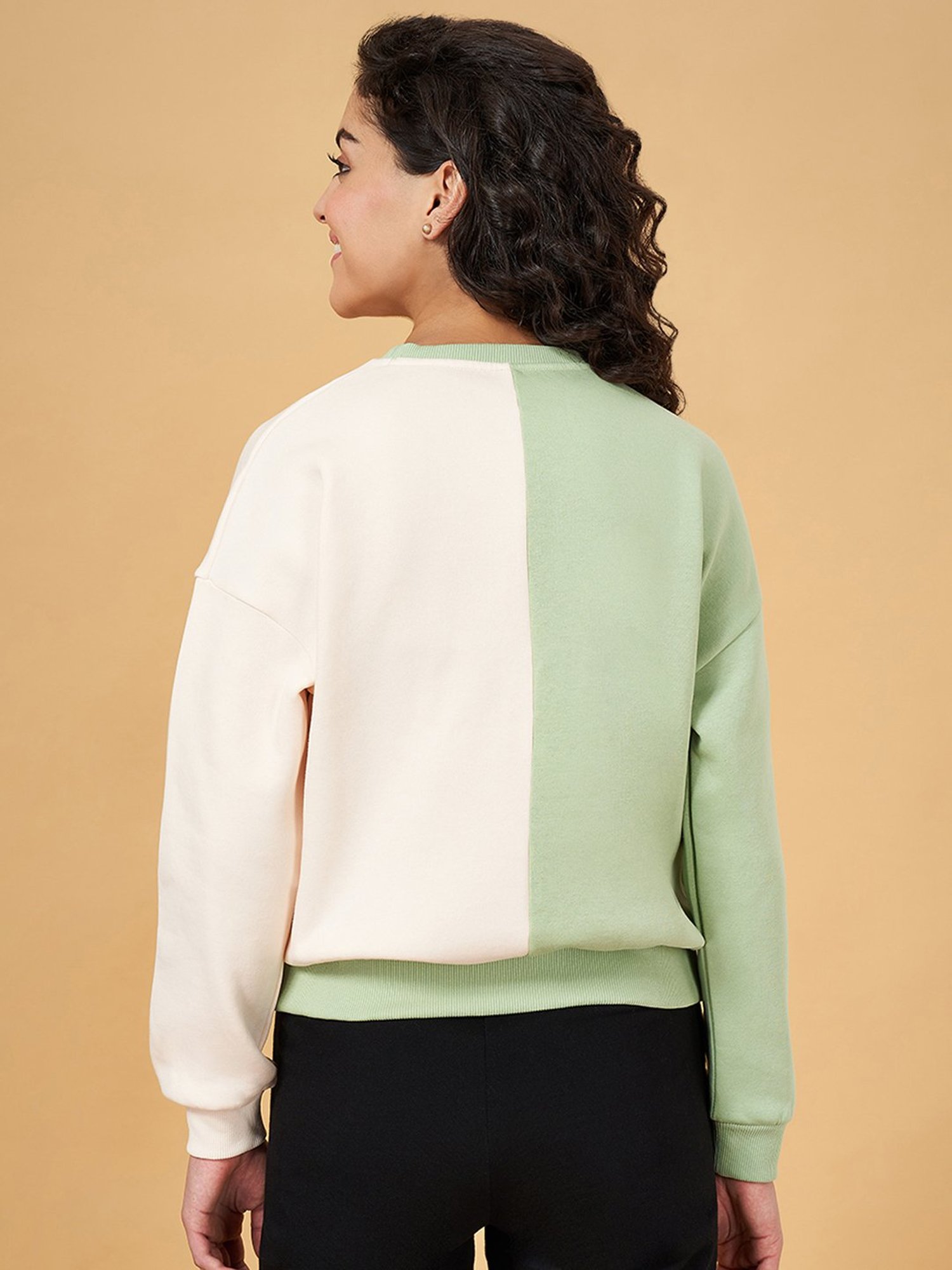 Ajile by Pantaloons Green Printed Sports Sweatshirt