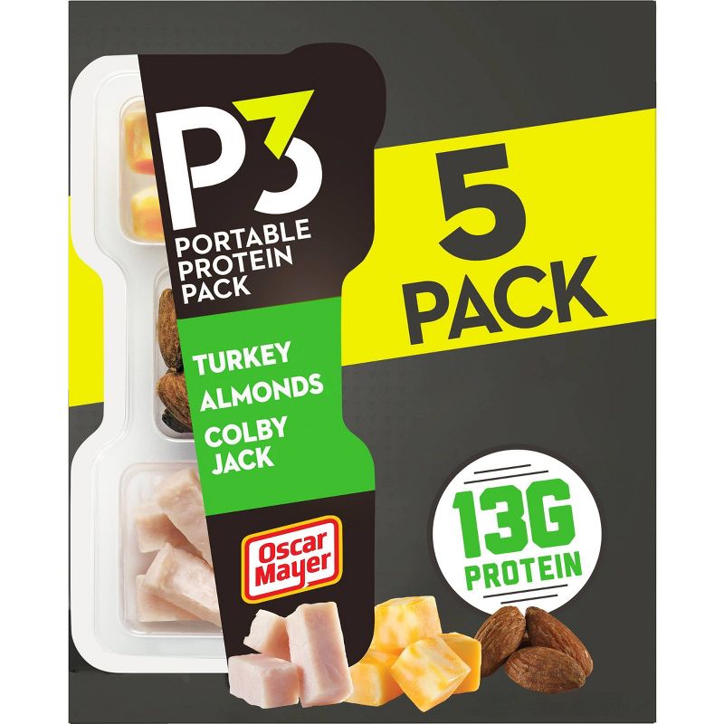 Oscar Mayer P3 Turkey, Colby Jack Cheese, and Almonds Protein Pack - 5pk/10oz