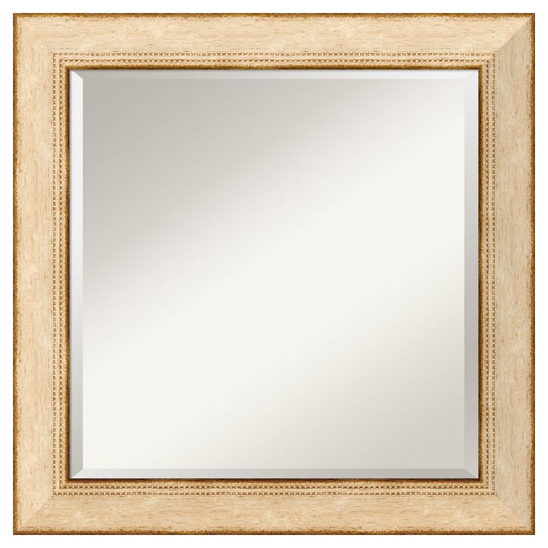 25" x 25" Highland Park Cream Framed Wall Mirror - Amanti Art