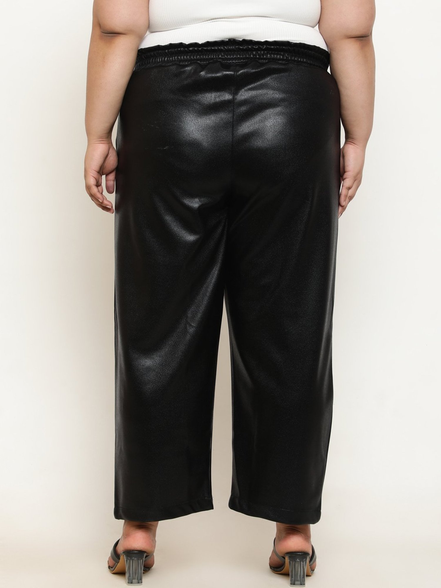 Amydus Black Regular Fit High Rise Pants