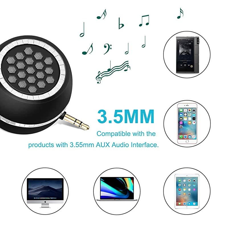 Mini Portable Speaker, 3W Mobile Phone Speaker Line-in Speaker with 3.5mm AUX Audio Interface for Smartphone/Tablet/Computer