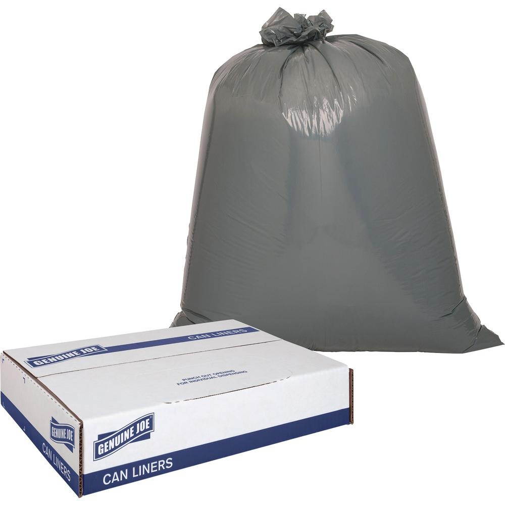 Genuine Joe Trash Can Liner 31-33Gal 1.35mil 33"x40" 100/PK SR 70341