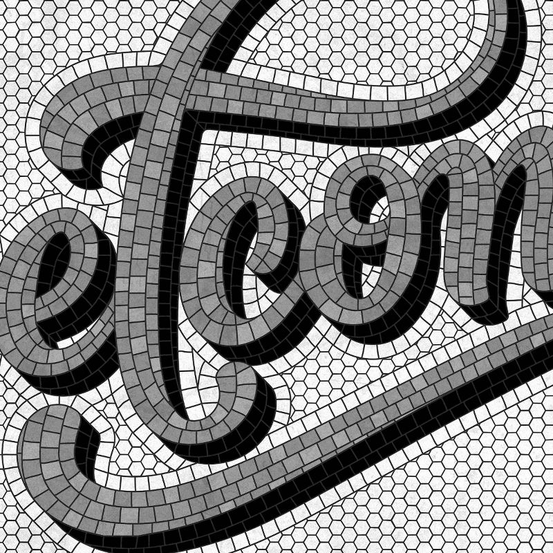 2'x3' Vinyl Mosaic Welcome Mat Black - A&A Story