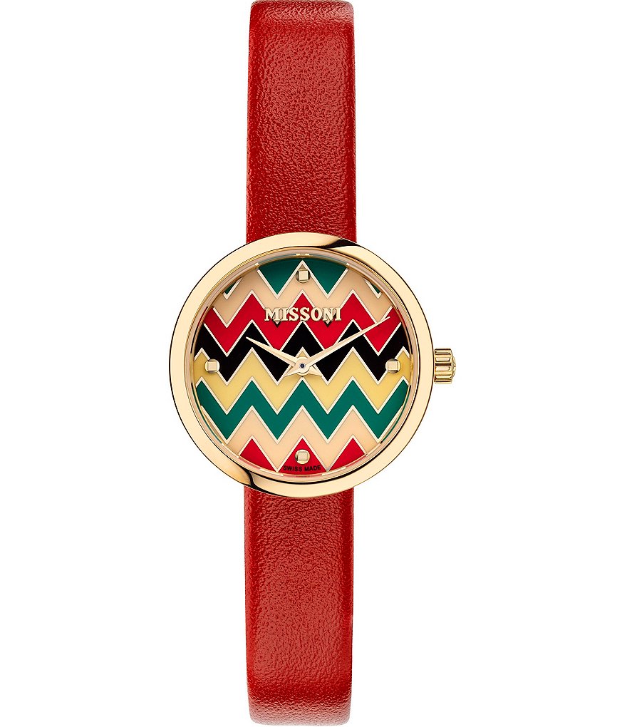 Missoni M1 Joyful Leather Gold Stainless Steel Analog Watch