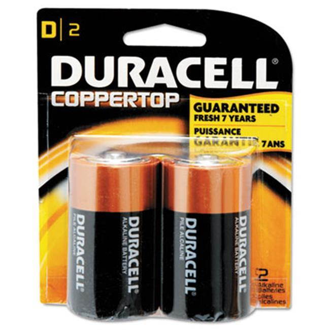 Duracell MN1300B2Z CopperTop Alkaline Batteries with Duralock Power Preserve Technology, D, 2-Pack