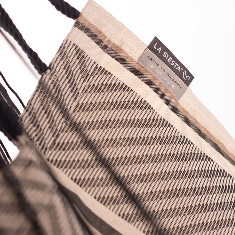 La Siesta HAL21-1 Habana Organic Cotton Lounger Comfortable Indoor Outdoor Hammock Chair with Suspension Set and Bamboo Spreader, Nougat