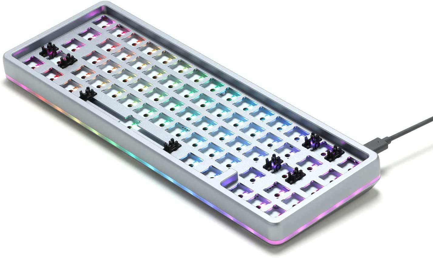 Drop ALT High-Profile Mechanical Keyboard &mdash; 65% (67 Key) Gaming Keyboard, Hot-Swap Switches, Programmable Macros, RGB LED Backlighting, USB-C, Doubleshot PBT, Aluminum Frame (Barebones, Gray)