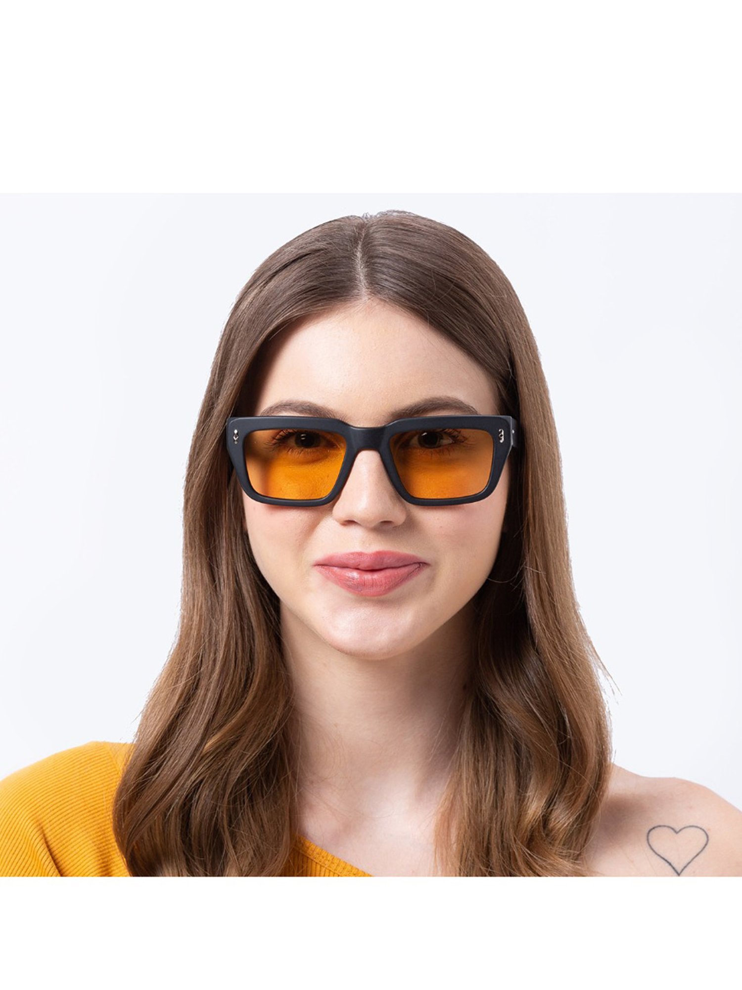 Shisen Fox Habiki Matte Black Rectangular Unisex UV Protection Sunglasses -53 mm