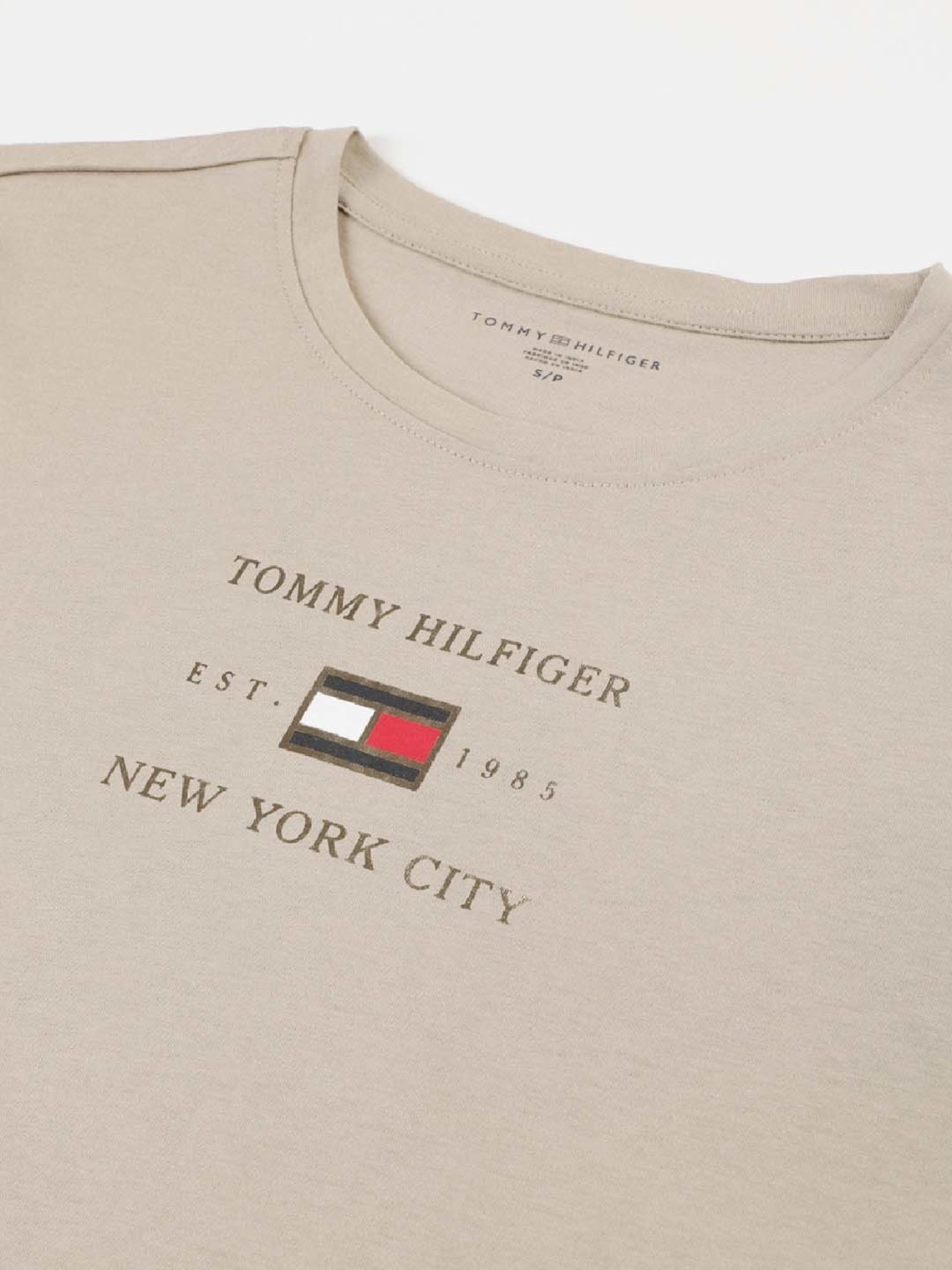 TOMMY HILFIGER Khaki Cotton Printed T-Shirt