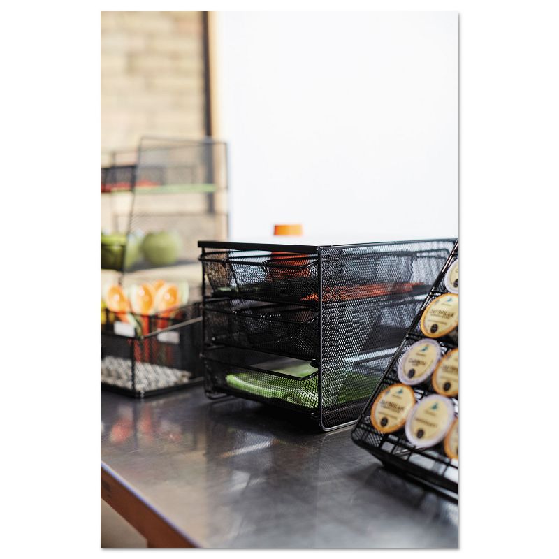 Safco 3 Drawer Hospitality Organizer 7 Compartments 11 1/2w x 8 1/4d x 8 1/4h Bk 3275BL