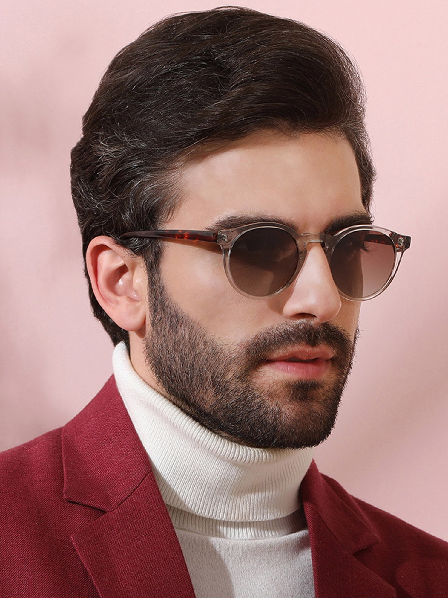 John Jacobs JJ S12432 Brown Polarized Round Sunglasses