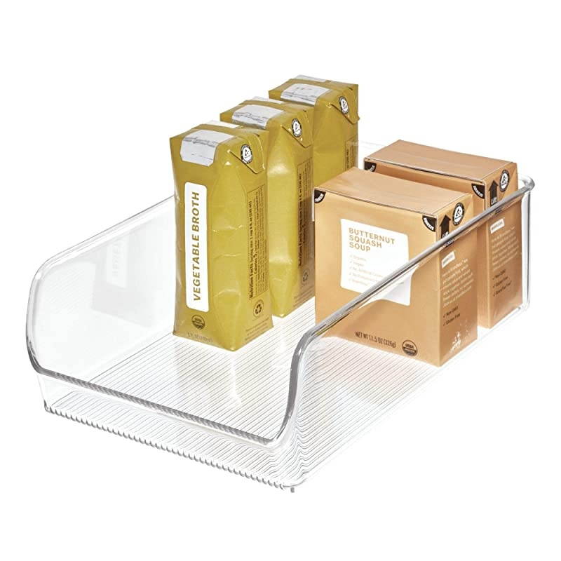 Linus Plastic Fridge and Freezer Storage Organizer Bin Clear Container for Food Drinks Produce Organization BPAFree 11 x 7 x 35 Clear