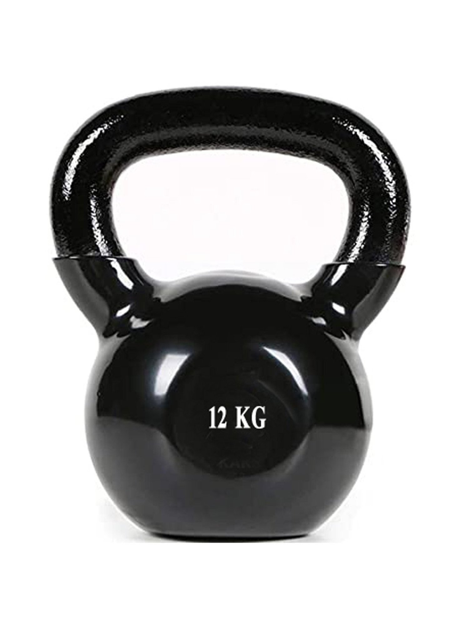 Protoner Cast Iron Vinyl Coated Kettle Bell (Black) Size - 12 kg
