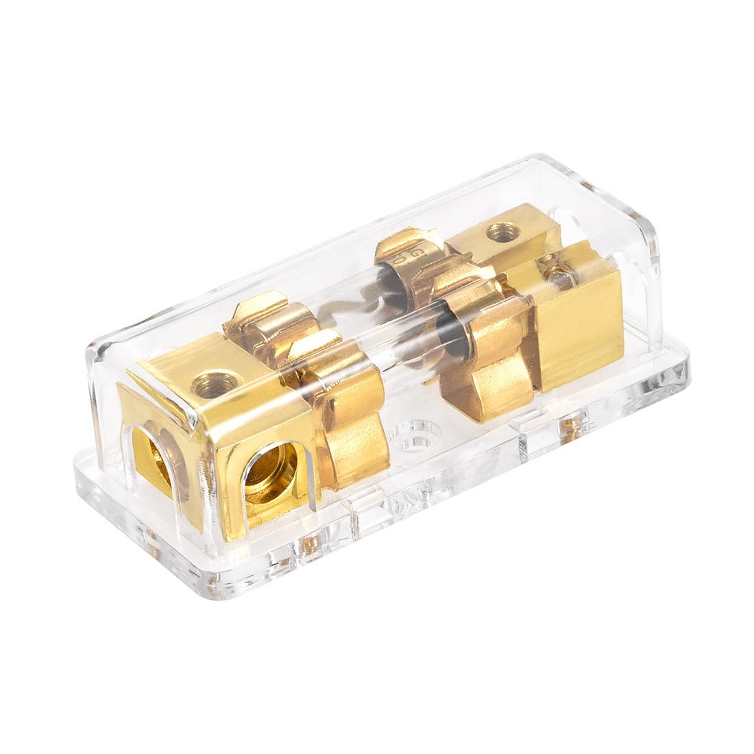 4/8 AWG Gauge AGU 1 in 2 Fuse Holder Distribution Block Clear Plastic Case with 60A AGU Fuses