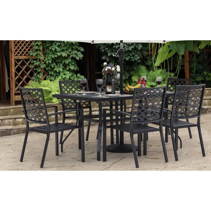 7pc Dining Set - Black - NUU GARDEN