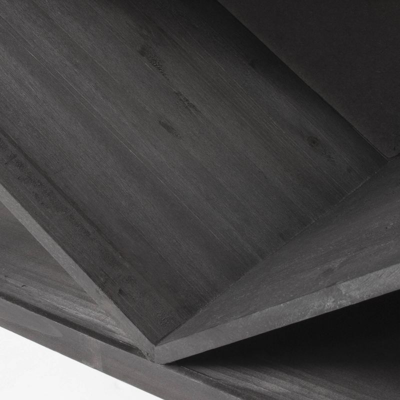 Wooden Wine Display Wall Shelf Black - Crystal Art Gallery