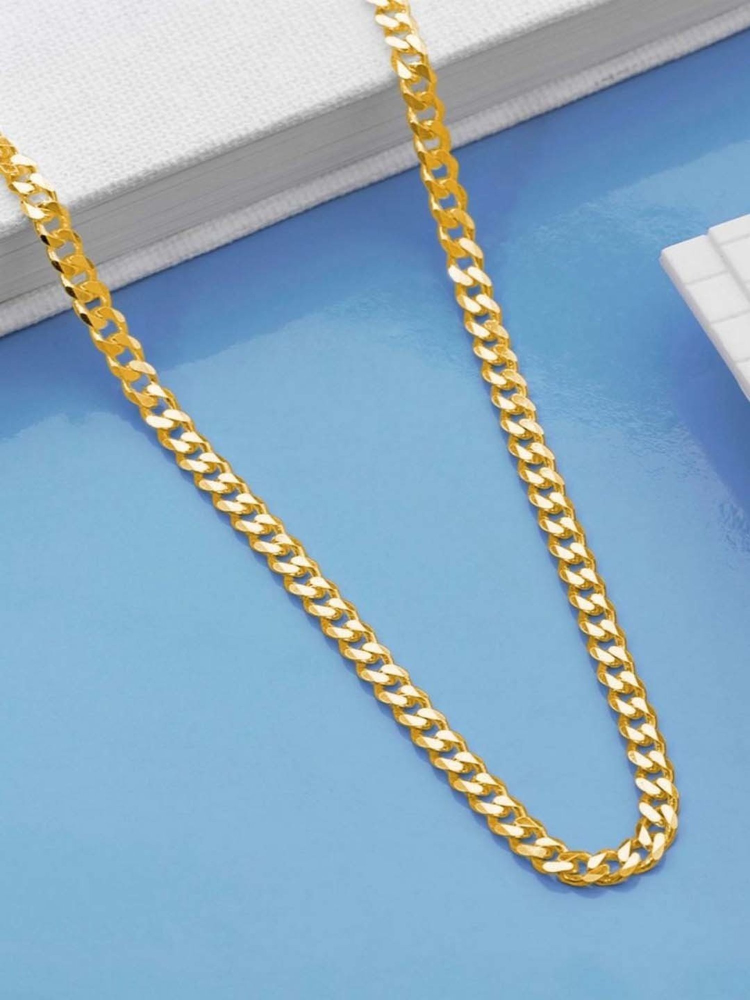 Zavya 925 Silver Classic Gold-Plated Linkage Chain for Men