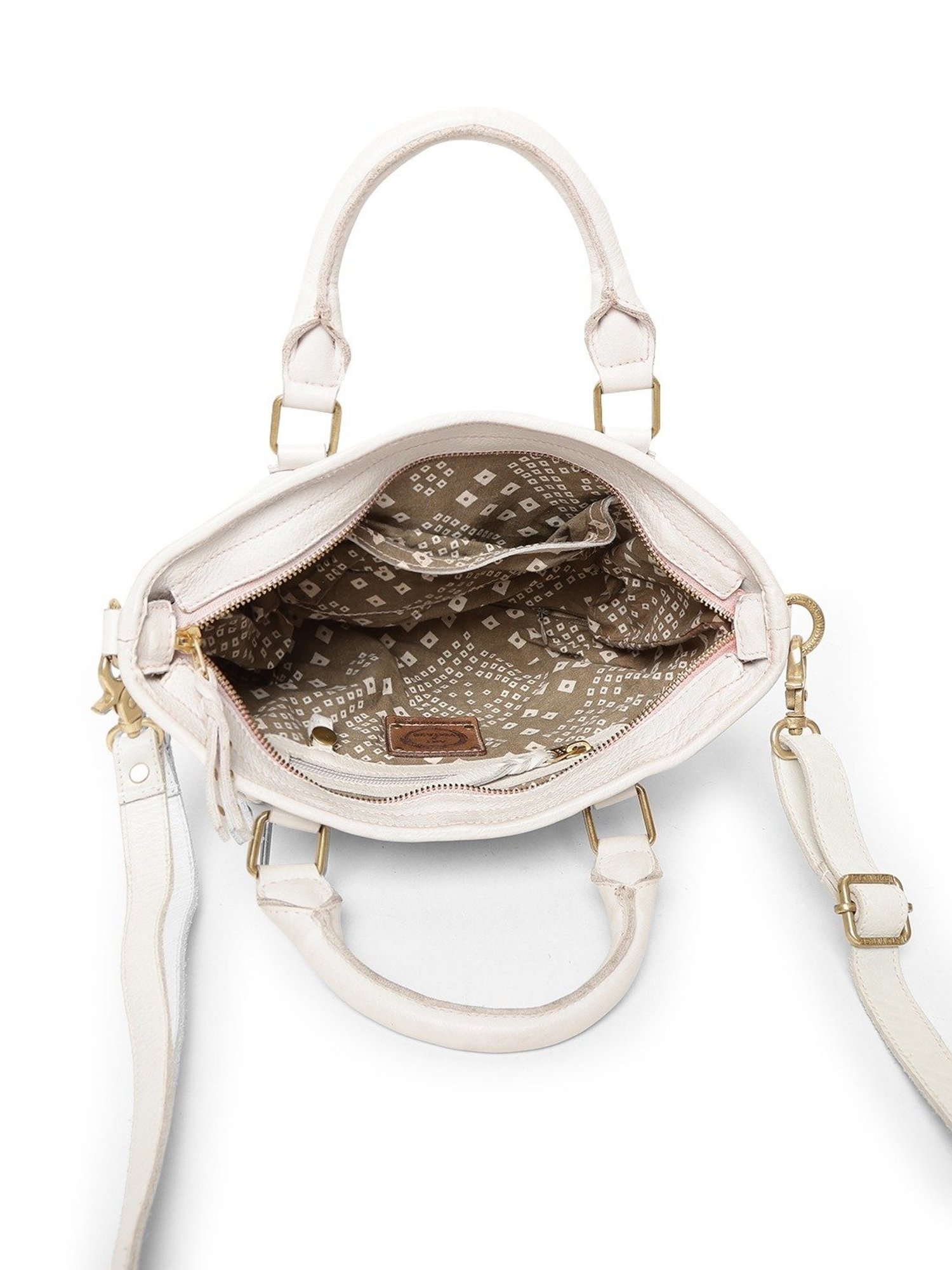 Art N Vintage Floral Bliss White Leather Embroidered Medium Handbag