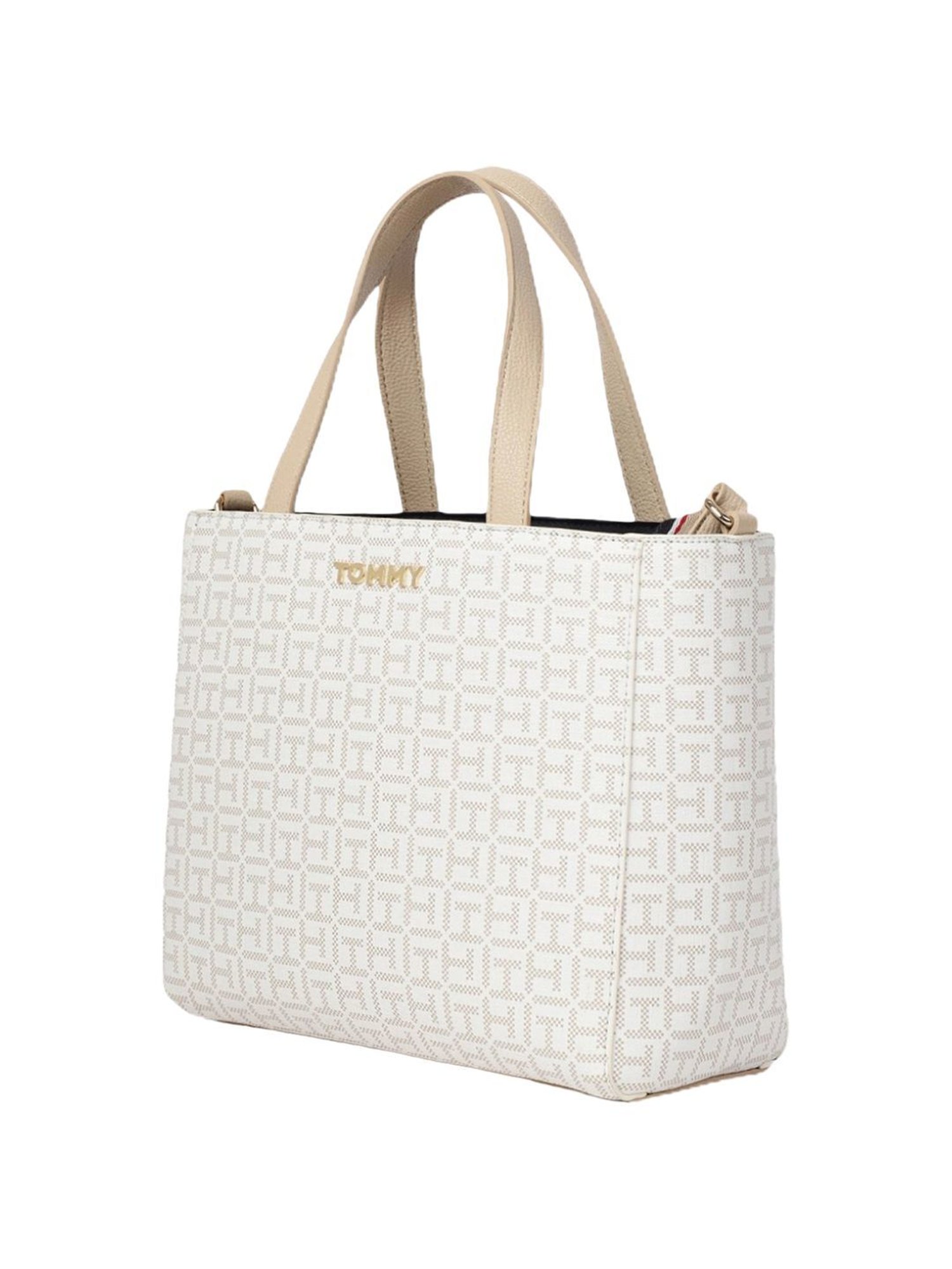 TOMMY HILFIGER Beige KIARA II Logo Bowler Bag