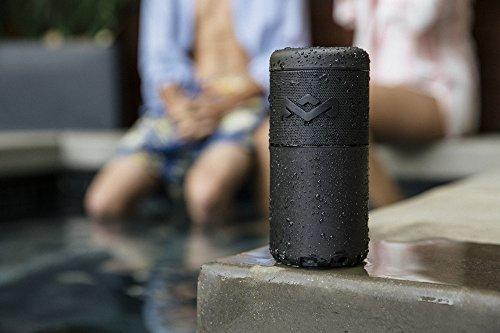 House of Marley, Chant Sport Bluetooth Speaker, Designed to Float, Waterproof/Dust Resistant IP67, Integrated Mic, Fits In Most Cup Holders & Bottle Cages, Carabiner Clip, Outdoor, EM-JA009-BK Black