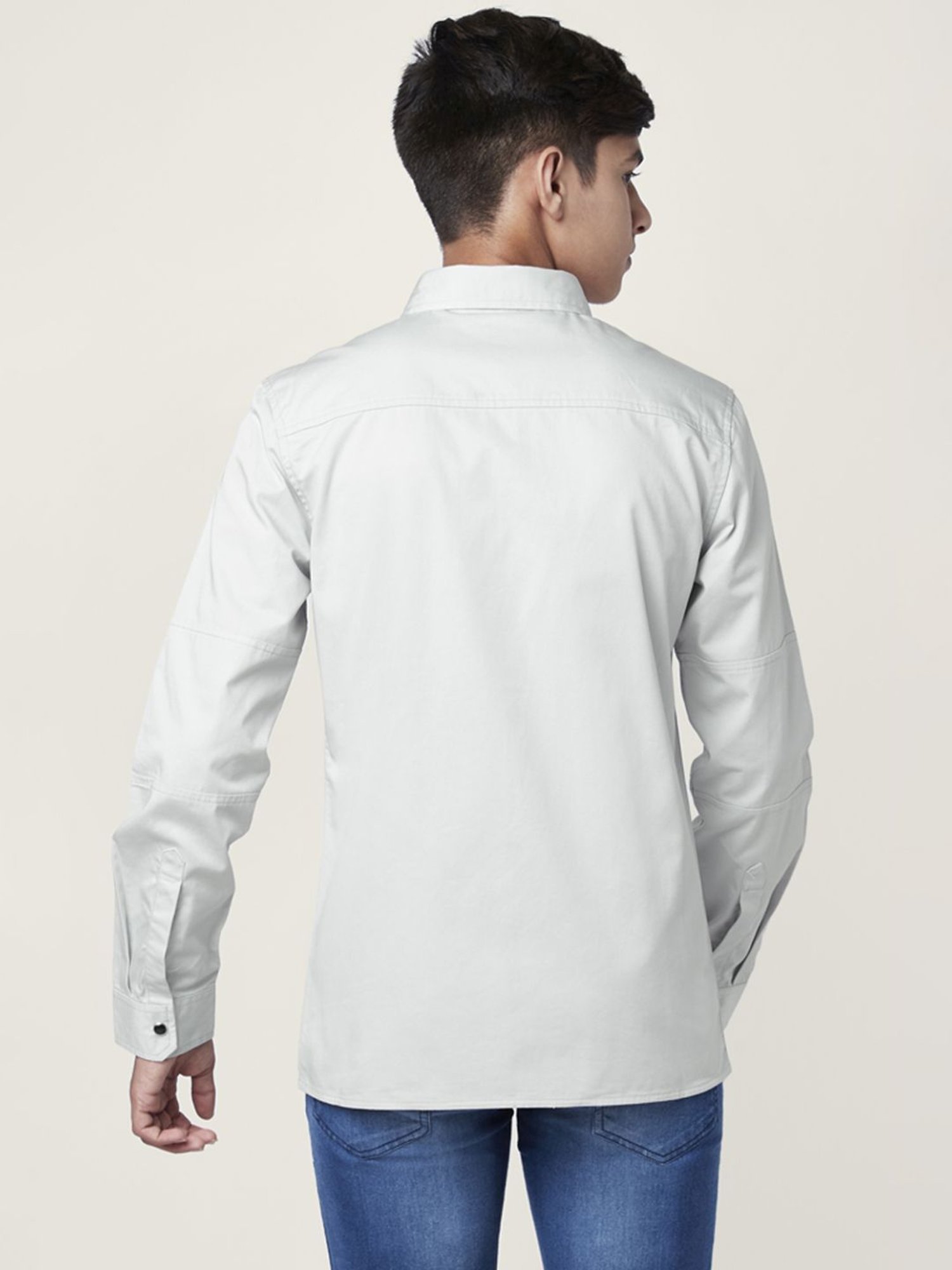 Coolsters by Pantaloons Kids Grey Cotton Printed Full Sleeves Shirt